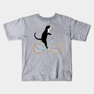 Cat on Bike Kids T-Shirt